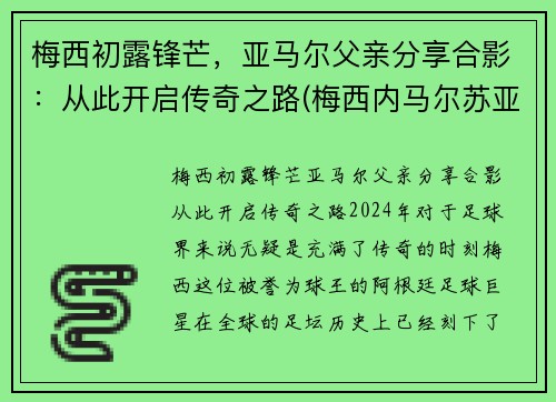 梅西初露锋芒，亚马尔父亲分享合影：从此开启传奇之路(梅西内马尔苏亚雷斯谁最厉害)
